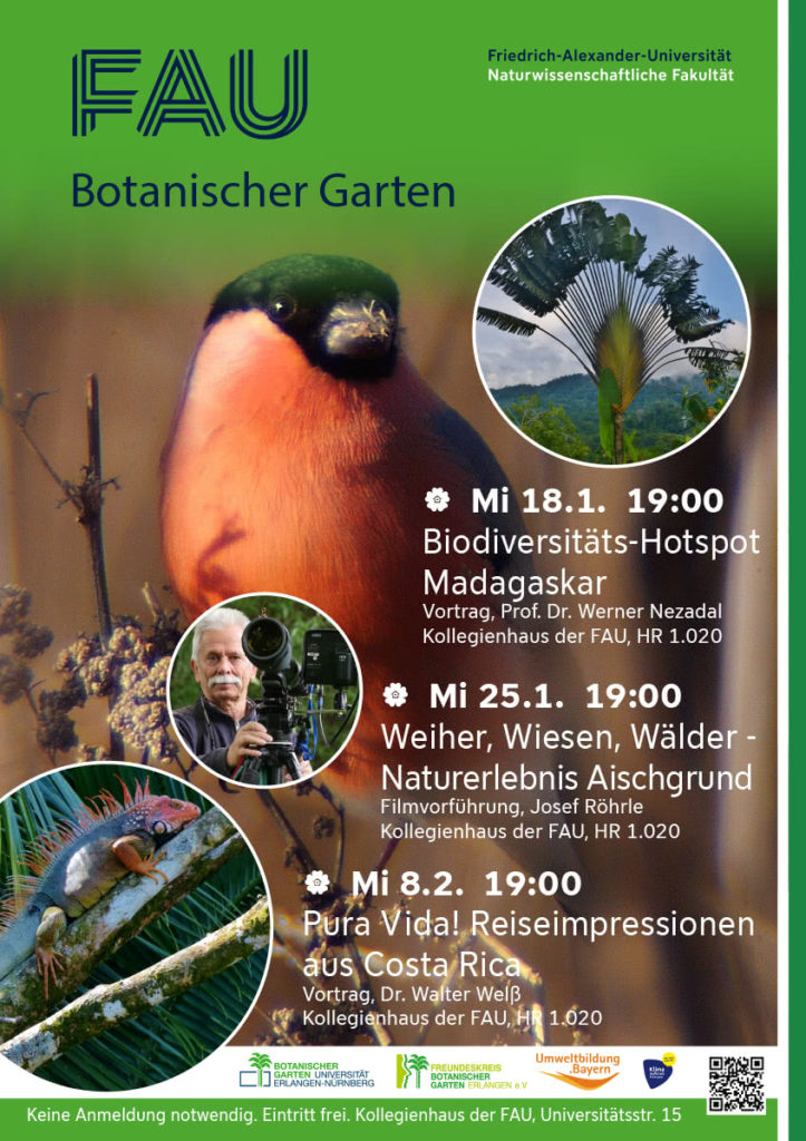 Vorträge organisiert durch den Freundeskreis Botanischer Garten Erlangen